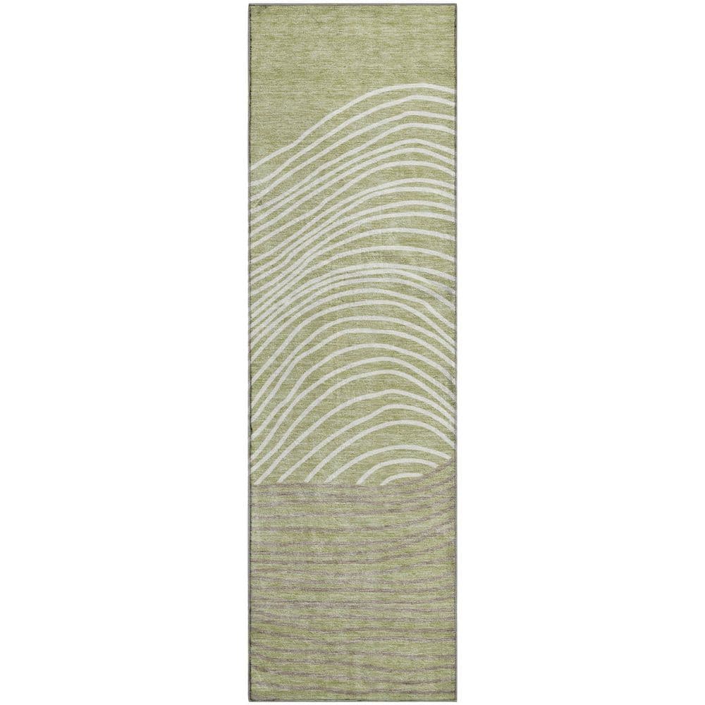 Mayfield Premium Machine Washable Abstract AMF2350 Aloe 2 ft. x 7 ft. Runner Rug price history on PriceWatchPro