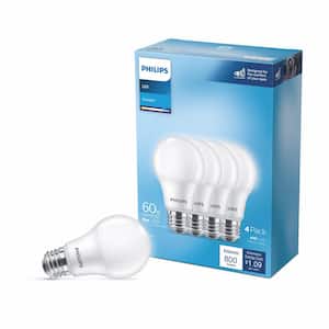 60-Watt Equivalent A19 Non-Dimmable E26 LED Light Bulb With EyeComfort Technology Daylight 5000K (4-Pack)