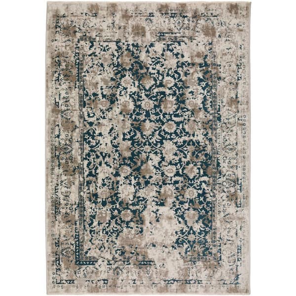 HomeRoots 8 X 10 Blue Oriental Runner Rug