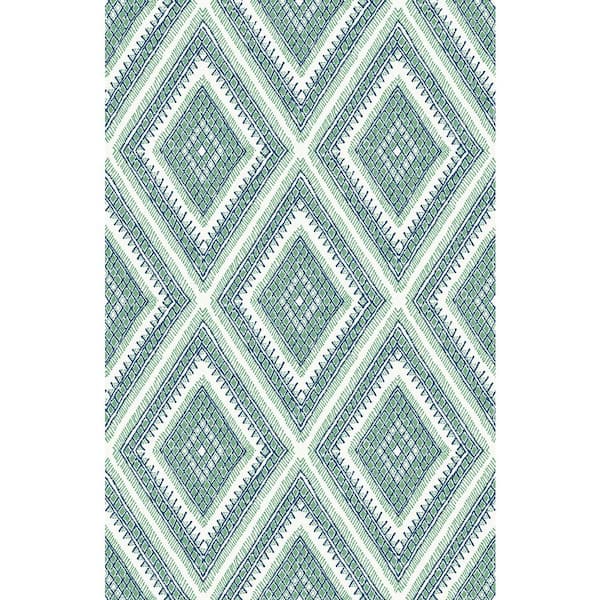 A-Street Prints Zaya Green Tribal Diamonds Paper Strippable Roll (Covers 56.4 sq. ft.)