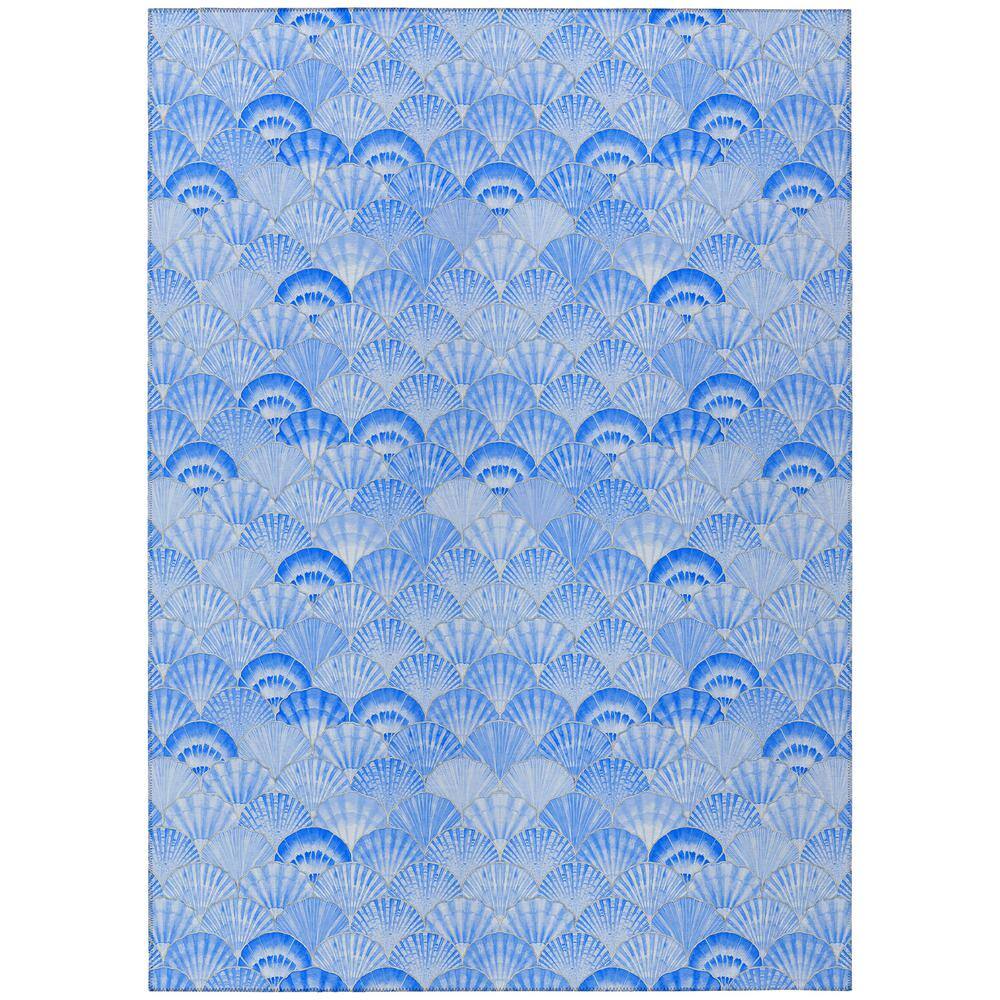 Surfside 3 ft. x 5 ft. Blue Geometric Indoor/Outdoor Area Rug