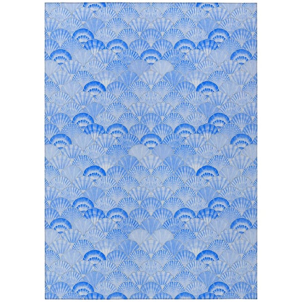 Addison Rugs Surfside 5 ft. x 7 ft. 6 in. Blue Geometric Indoor/Outdoor Area Rug