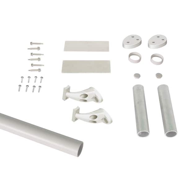Aria Railing 94 in. x 1.5 in. Powder Coated Aluminum ADA Pipe Rail Extension Kit in White Stair Railing Kit