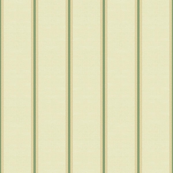 Unbranded Silky Thin Stripe Green/Yellow Metallic Finish Vinyl on Non-Woven Non-Pasted Wallpaper Roll