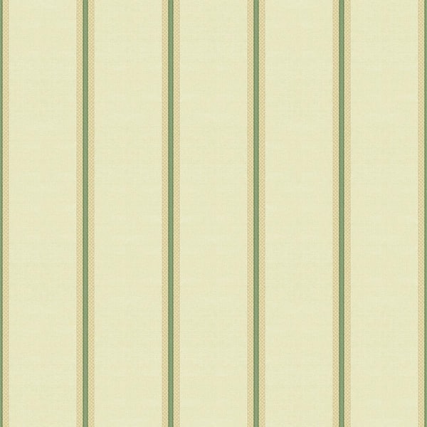 Classic Italian Collection Silky Thin Stripe Green/Yellow Metallic Finish Vinyl on Non-Woven Non-Pasted Wallpaper Sample