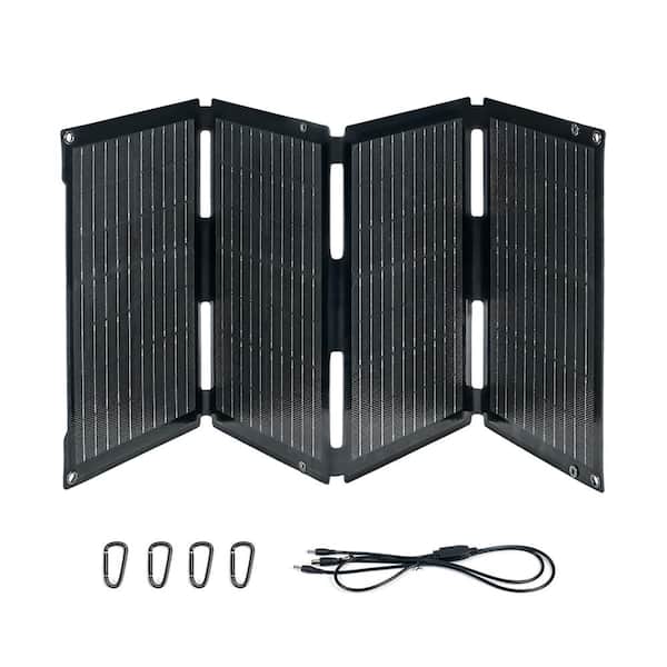 BougeRV 50-Watt Fiberglass Portable Monocrystalline Solar Panel Foldable Solar Cell Solar Charger with USB Outputs