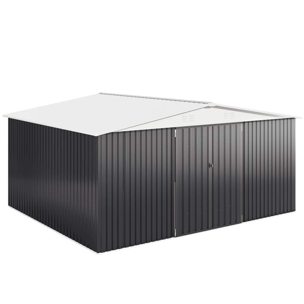 VIWAT 14 ft. W x 12 ft. D Metal Outdoor Storage Garden Tool