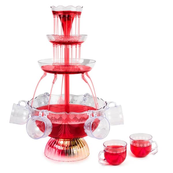 Nostalgia 192 fl. oz. Clear Plastic 3-Tier Lighted Party Fountain