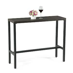 Outdoor Bar Table, 45"X14" X38", Rectangular Metal Counter Height Table