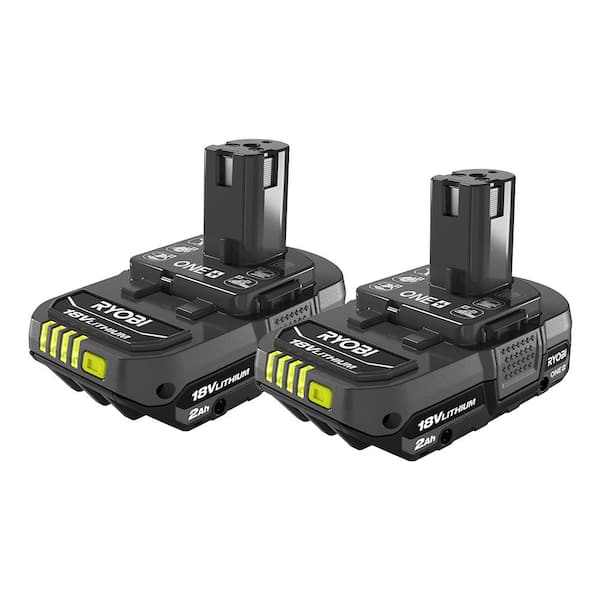 Occurrence goal enclose RYOBI ONE+ 18V Lithium-Ion 2.0 Ah Compact Battery (2-Pack) PBP2006 - The Home  Depot