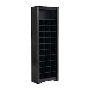 73.8 in. H x 24.4 in. W x 12.9 in. D Free Standing Black-Shoe Storage Cabinet with 30-Shoe Cubby
