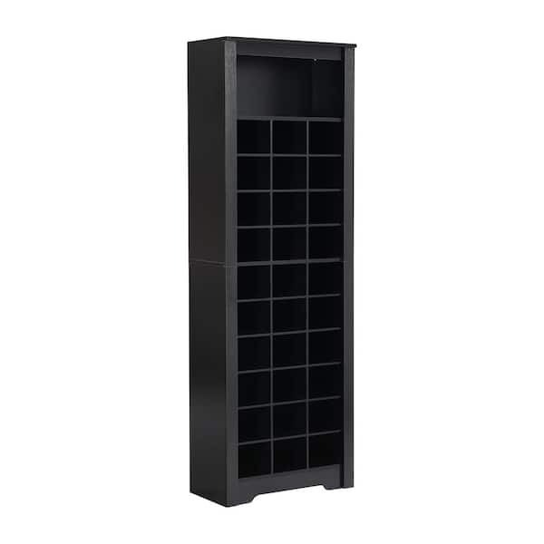 Nestfair 73.8 in. H x 24.4 in. W x 12.9 in. D Free Standing Black-Shoe Storage Cabinet with 30-Shoe Cubby