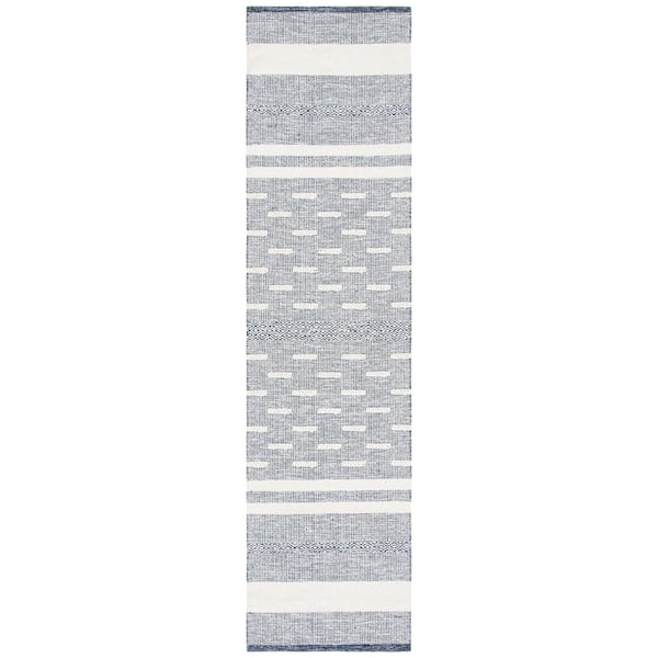 SAFAVIEH Striped Kilim Navy/Ivory 2 ft. x 5 ft. Striped Area Rug