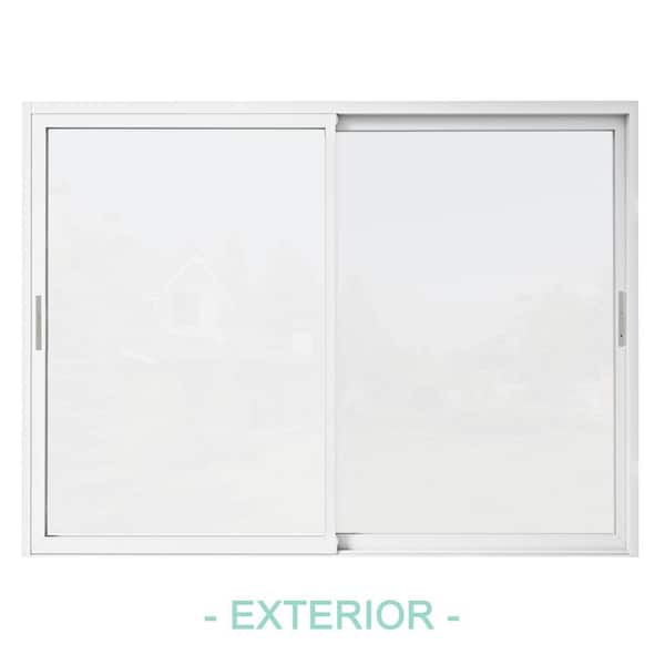 108 in. x 80 in. Matte White Universal Aluminum Multi-Sliding Patio Door with Double Glazed Low-E Glass