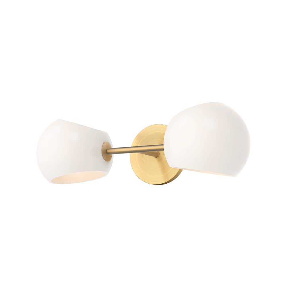 Willow Brushed Gold Vanity Light with Opal Matte Glass