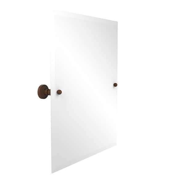 Allied Brass Waverly Place Collection 21 in. x 26 in. Frameless Rectangular Single Tilt Mirror with Beveled Edge in Antique Bronze