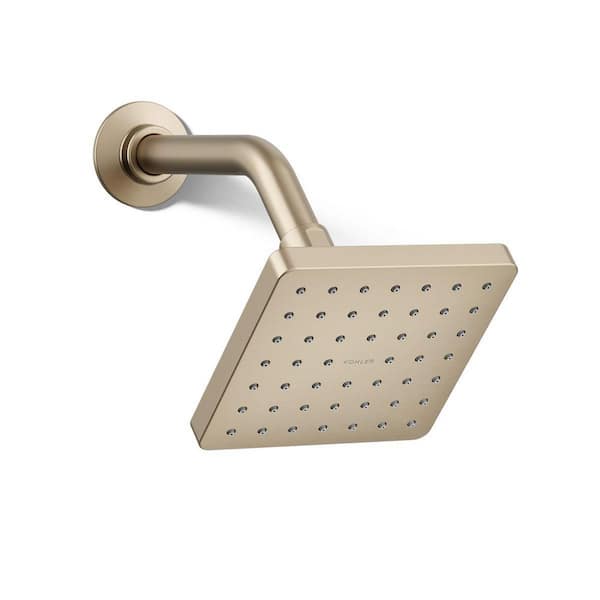 KOHLER Parallel 1-Spray Patterns 2.5 GPM 5 in. Wall Mount Fixed Shower Head in Vibrant Brushed Bronze