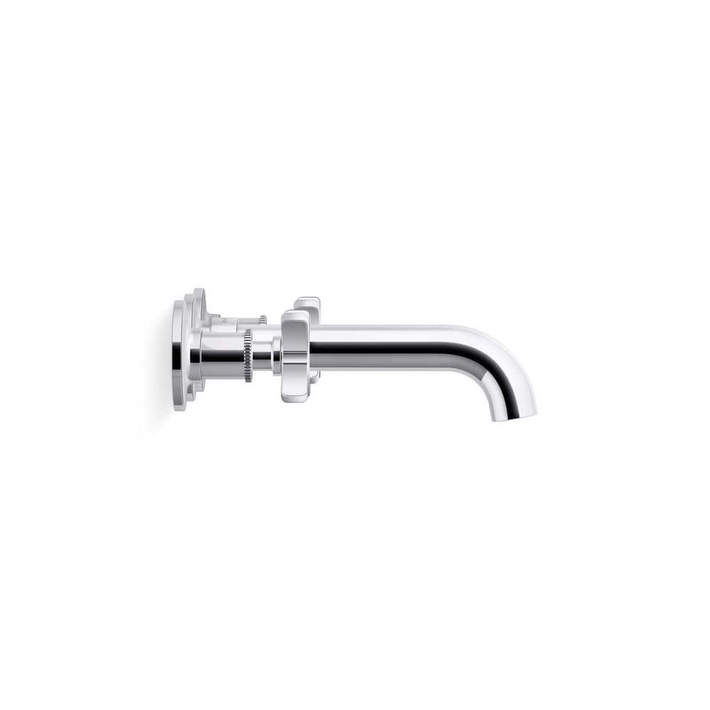Polished Chrome Wall-Mount Bath Faucet with Cross Handles