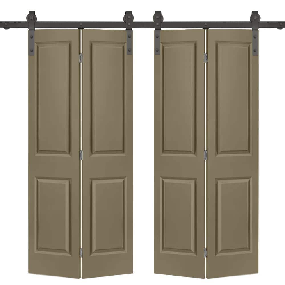 CALHOME 48 In. X 80 In. 2 Panel Olive Green Painted MDF Composite ...