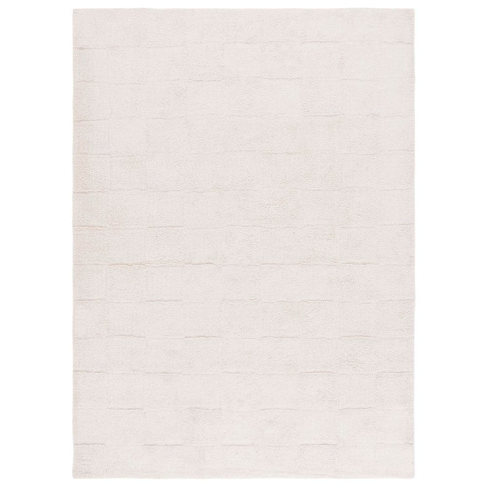 Easy Care 6 ft. x 9 ft. Ivory High-Low Checkered Solid Area Rug price history on PriceWatchPro
