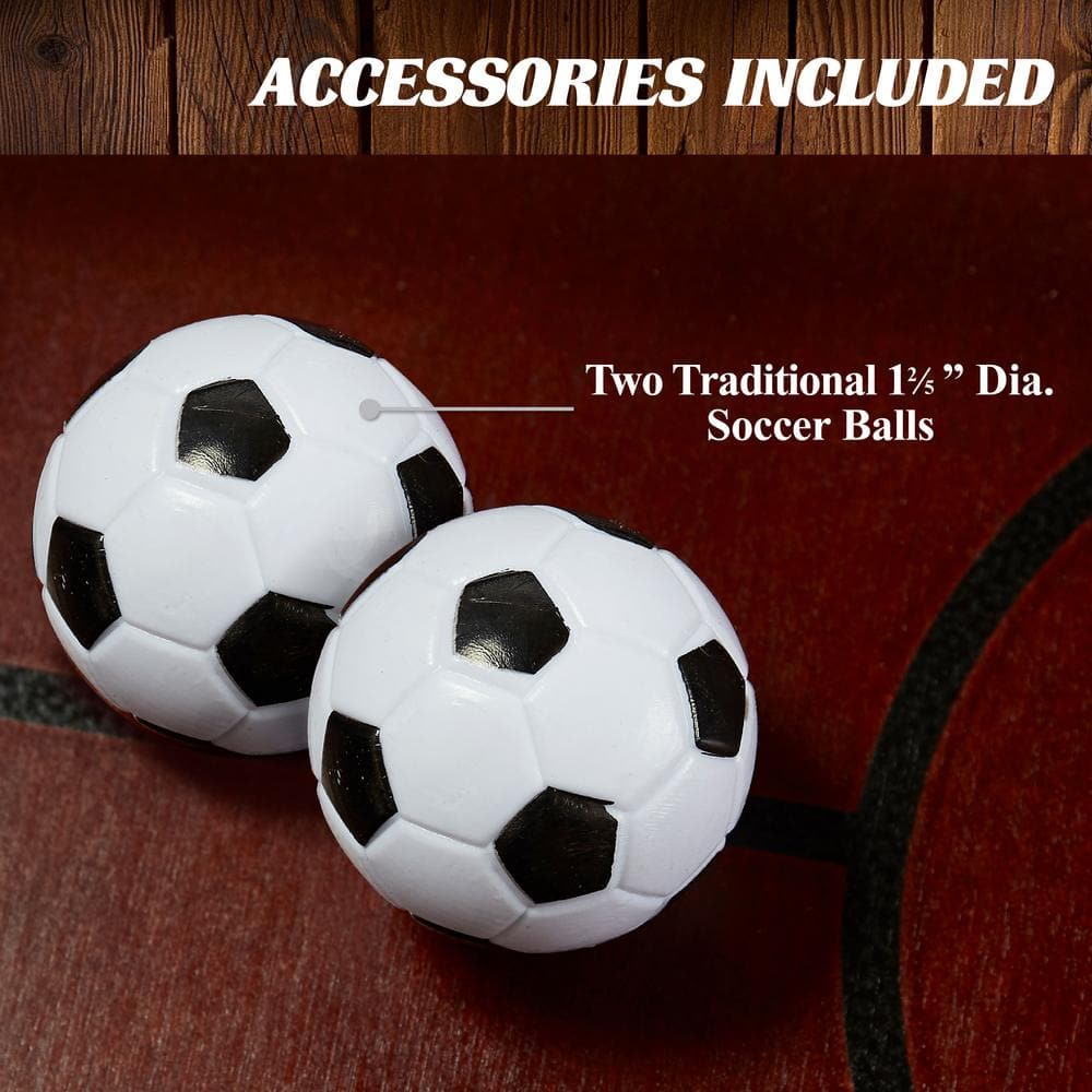 Barrington 42'' Dark Wood Foosball Coffee Table with Glass Top