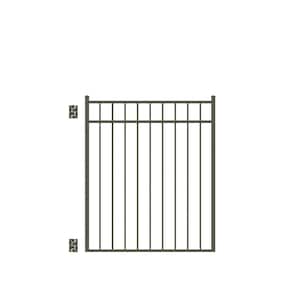 Natural Reflections Standard-Duty 4 ft. W x 4.5 ft. H Pewter Aluminum Straight Pre-Assembled Fence Gate