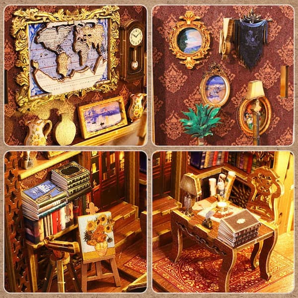 Design Interior Collection VOL.1　9個セット Have a question about 3D Wooden Puzzle Bookends, DIY Book Nook Kit