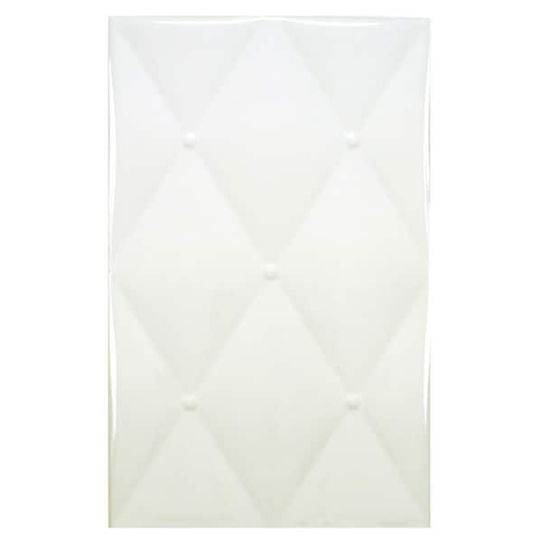 Merola Tile Boudoir White 9-3/4 in. x 15-3/4 in. Ceramic Wall Tile (11 sq. ft. / case)