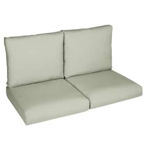 Sorra Home 22.5 in. x 22.5 in. x 5 in. (4-Piece) Deep Seating Outdoor Loveseat Cushion in Sunbrella Revive Stem