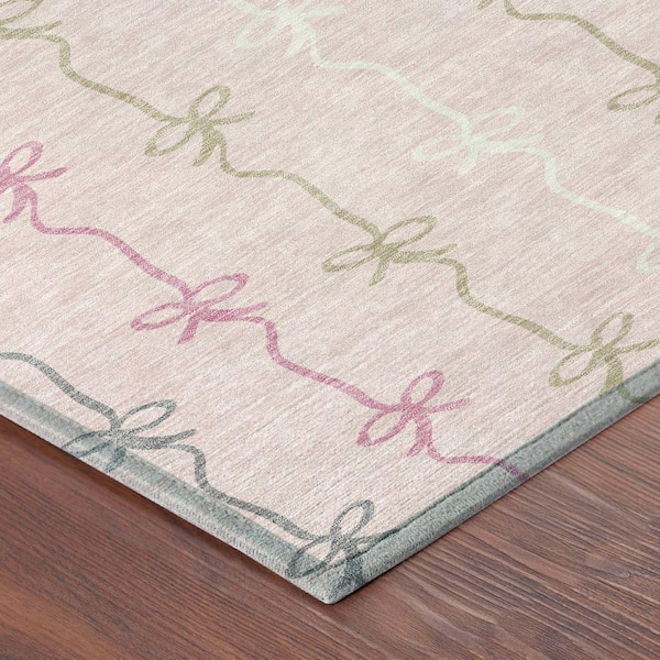Chantille Machine Washable Indoor/Outdoor Abstract ACN2593 Pink 5 ft. x 7 ft. 6 in. Area Rug