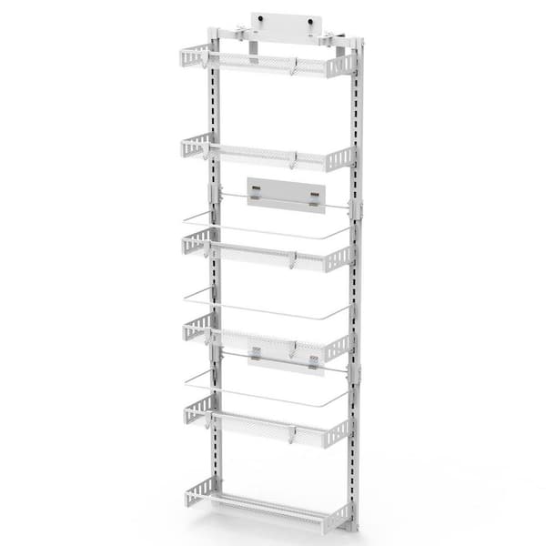 6-Tier Over-the-Door Pantry Organizer (Black): 10 lbs. Loading, Heavy-Duty Metal for Kitchen/Bathroom