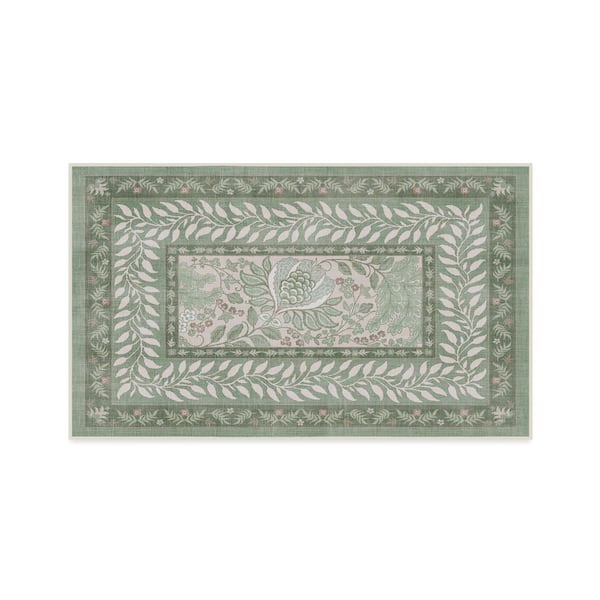 Machine Washable Rug with Standard Pad - Provence Sage 3 ft. x 5 ft.