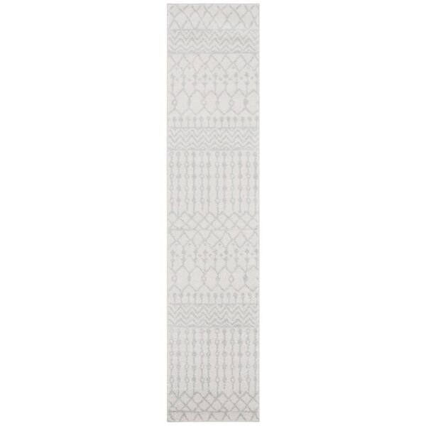 Tulum 2 x 19 Ivory/Light Gray Tribal TUL270D Runner Rug