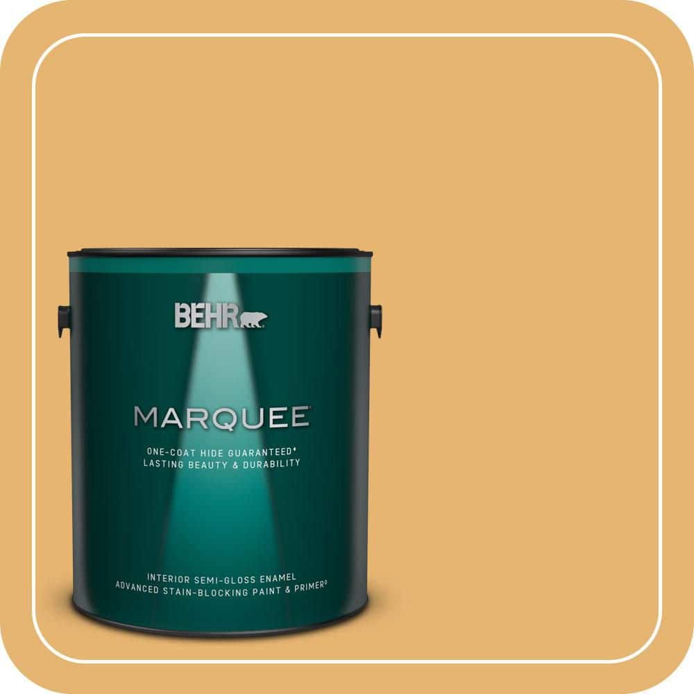BEHR MARQUEE 1 gal. #PPU6-04 Pyramid Gold Semi-Gloss Enamel Interior ...