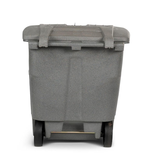 Toter 64 Gal. Graystone Document Trash Can with Wheels and Lid