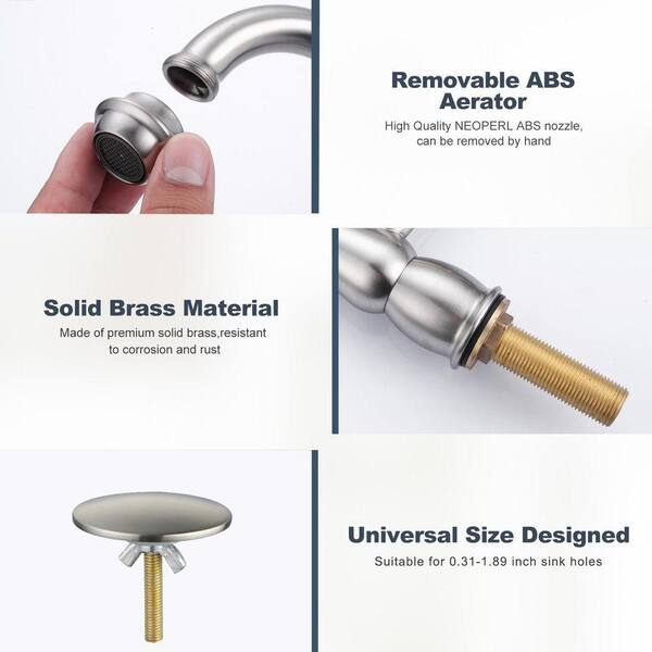 ARCORA Double-Handle Bridge Kitchen Faucet with Sink Hole Cover in