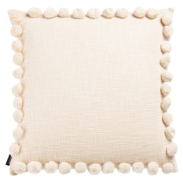 Zelina Beige 18 in. X 18 in. Throw Pillow