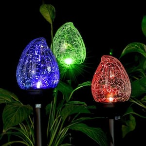 Solar Bronze LED Path Light with Color-Changing, 2 Modes (3-Pack)