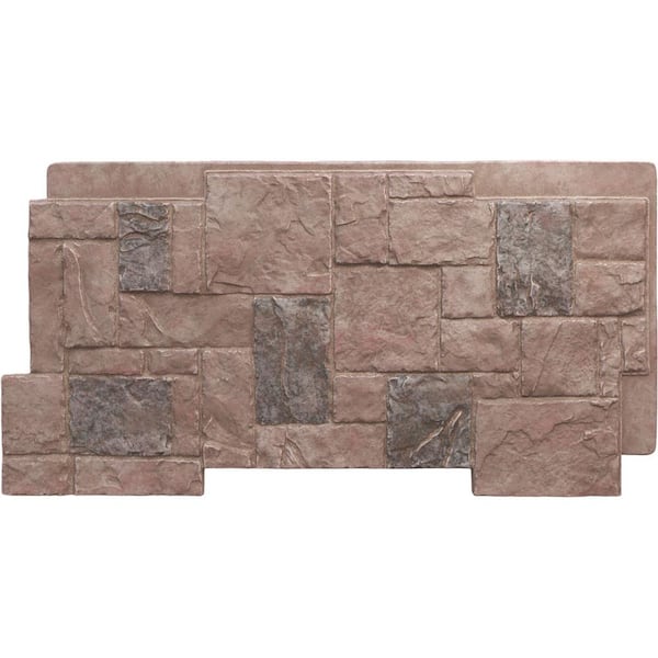 Ekena Millwork Castle Rock 49 in. x 1 1/4 in. Shasta Stacked Stone, StoneWall Faux Stone Siding Panel