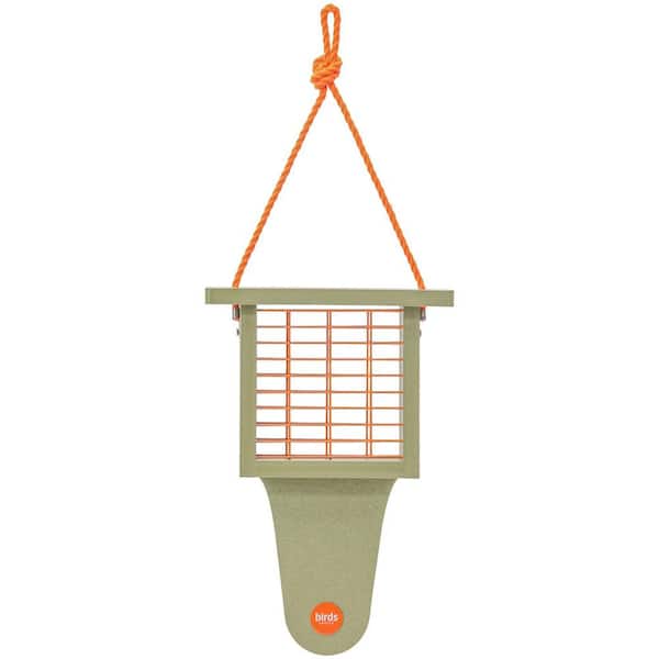 BIRDS choice Suet Feeder with Tail Prop Color Pop Collection in Fern Green Recycled Plastic