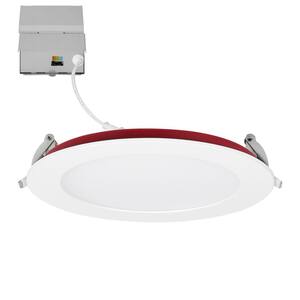 6 in. 2-Hour Fire Rated Slim Recessed LED Downlight, Canless IC Rated, 1100 Lumens, 5 CCT Color Selectable 2700K-5000K