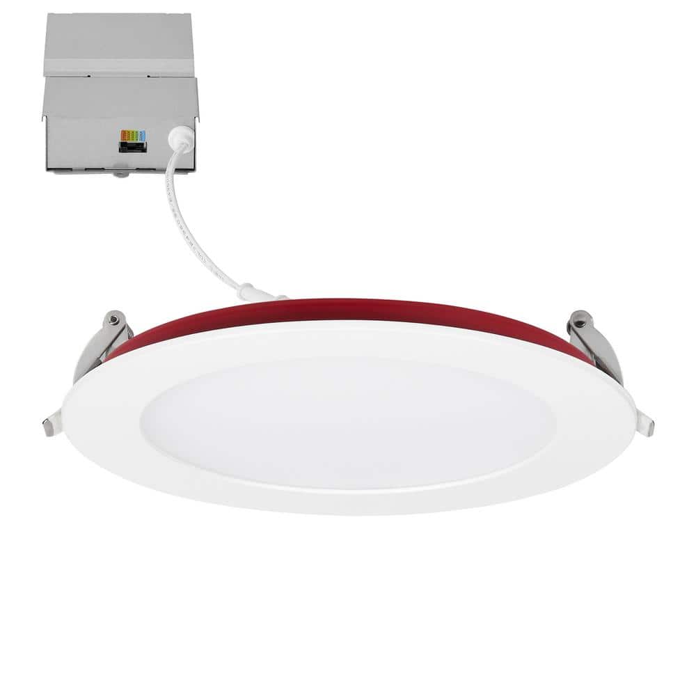 6-Inch White Aluminum Dimmable LED Downlight with J-Box