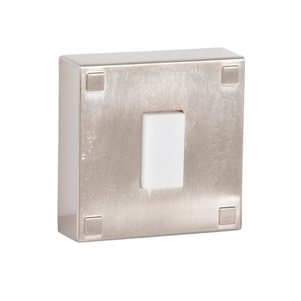 Wired Surface Mount Brushed Polished Nickel Finish Doorbell Push Button with Illuminated LED Chime Button