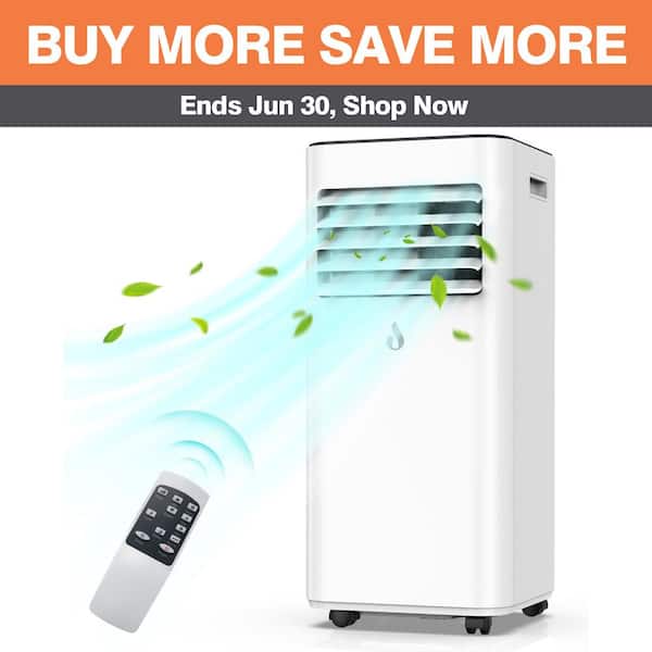 Edendirect 5,000 BTU (DOE) 3-in-1 Efficient Portable Air Conditioner Cools 450 sq. ft. w/ Dehumidifier,Timer and Remote in White