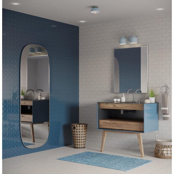 Progress Lighting Eva 7.37 in. 1-Light Coastal Blue Mid