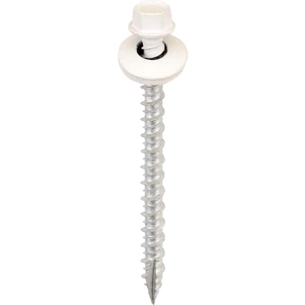 Acorn Hardware #12 x 3 in. Hex Head White Metal-Wood Screw (Bag of 250)