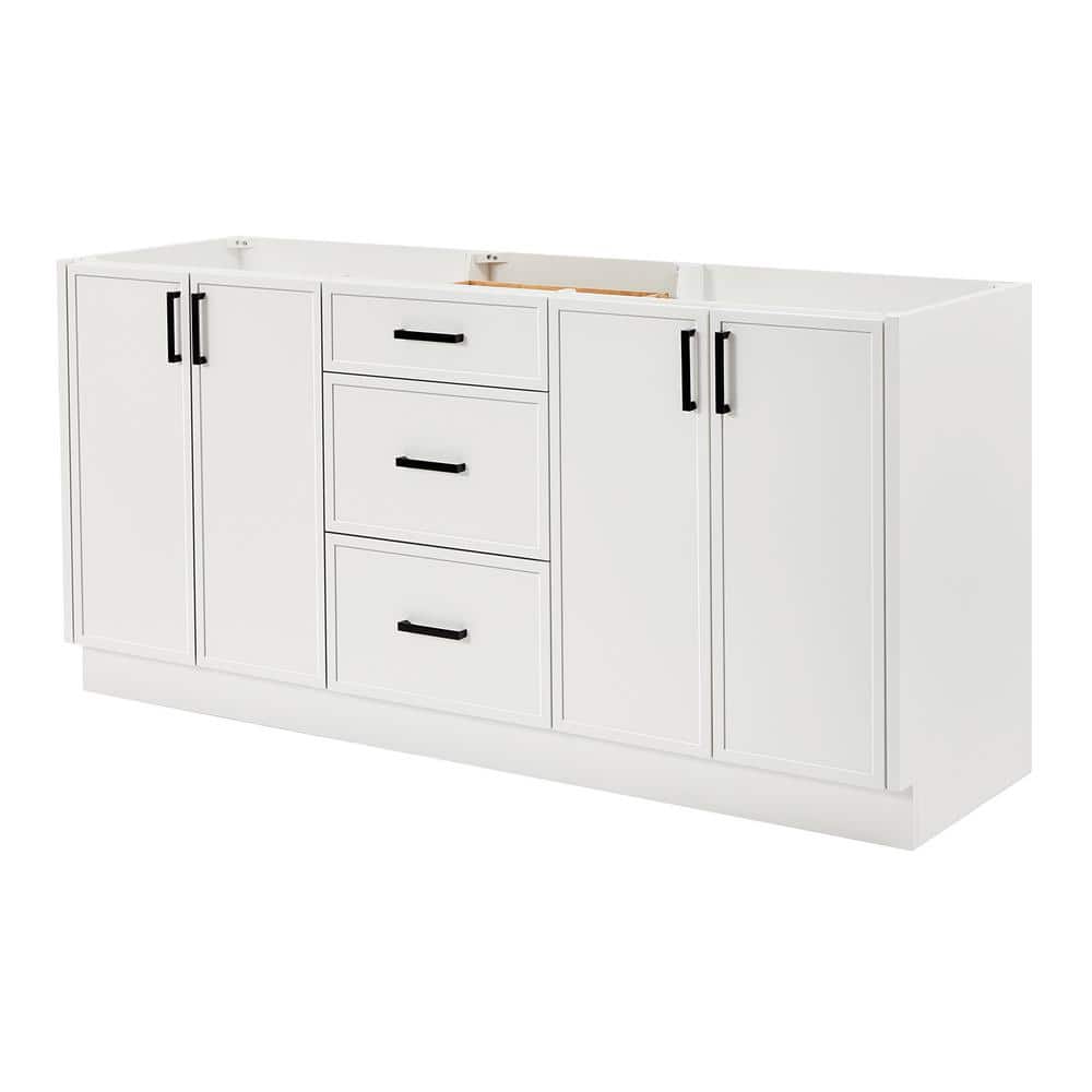 Kelly 72" White Double Freestanding Bathroom Vanity