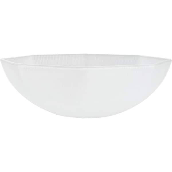 Octagon Bowl 4-1/4 H. x 12-1/8 D., Frosted Glass Bowl Torchiere/Swag Lamp & Pendant Shade with 1-5/8 in. Neckless Fitter