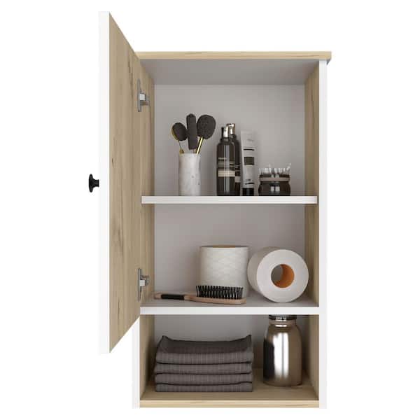 16 in. W x 28.5 in. H Rectangular White Wood Surface Mount Medicine Cabinet without Mirror with 3 Shelves