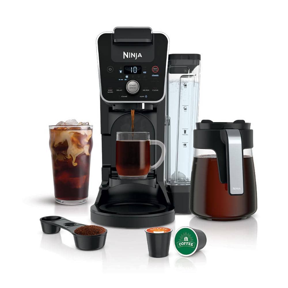 Ninja - DualBrew 12-Cup Coffee Maker with K-Cup compatibility and 3 brew styles - Black